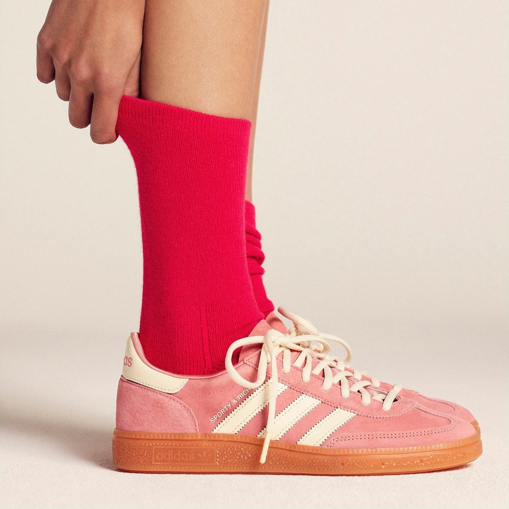 Adidas Women's Pink and White Sneakers